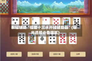 教程辅助“福建十三水开挂辅助器”(曝光透视必备猫腻)