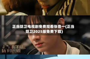 正当防卫电视剧免费观看张鲁一(正当防卫2025版免费下载)