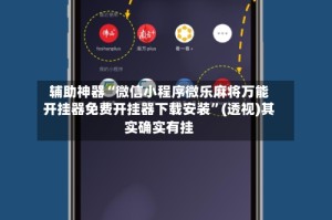 辅助神器“微信小程序微乐麻将万能开挂器免费开挂器下载安装”(透视)其实确实有挂