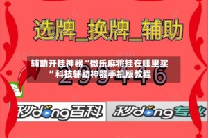 辅助开挂神器“微乐麻将挂在哪里买”科技辅助神器手机版教程
