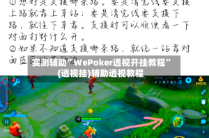 实测辅助”WePoker透视开挂教程”(透视挂)辅助透视教程