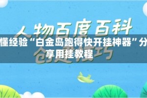 秒懂经验“白金岛跑得快开挂神器”分享用挂教程