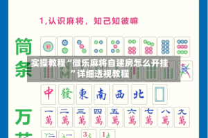 实操教程“微乐麻将自建房怎么开挂”详细透视教程