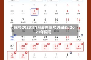 限号2023年1月最新限号时间表/2o21年限号