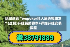 玩家速看“wepoker私人局透视脚本”(透视)开挂辅助脚本+详细开挂安装教程