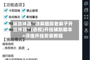 辅助神器“陕麻圈捉老麻子开挂神器”(透视)开挂辅助脚本+详细开挂安装教程