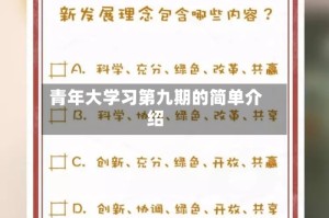 青年大学习第九期的简单介绍