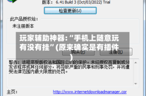 玩家辅助神器:“手机上随意玩有没有挂”(原来确实是有插件)