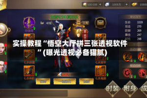 实操教程“悟空大厅拼三张透视软件”(曝光透视必备猫腻)