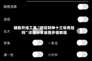 辅助开挂工具“微信财神十三张有挂吗”详细分享装挂步骤教程