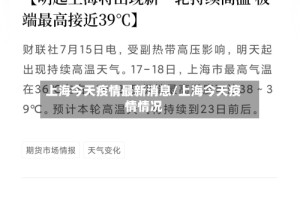 上海今天疫情最新消息/上海今天疫情情况