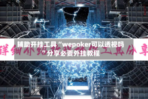 辅助开挂工具“wepoker可以透视吗”分享必要外挂教程