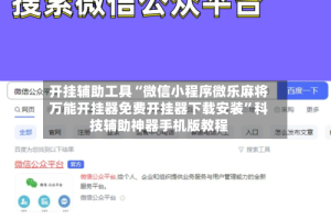 开挂辅助工具“微信小程序微乐麻将万能开挂器免费开挂器下载安装”科技辅助神器手机版教程