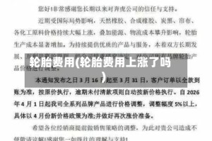 轮胎费用(轮胎费用上涨了吗)