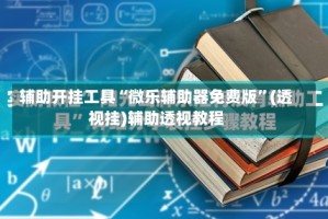 辅助开挂工具“微乐辅助器免费版”(透视挂)辅助透视教程