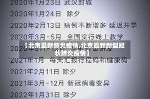 【北京最新肺炎疫情,北京最新新型冠状肺炎疫情】