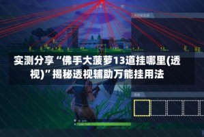 实测分享“佛手大菠萝13道挂哪里(透视)”揭秘透视辅助万能挂用法