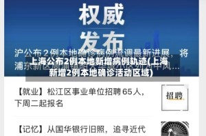上海公布2例本地新增病例轨迹(上海新增2例本地确诊活动区域)