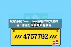 玩家必搜“wepoker透视作弊方法教程”详细分享装挂步骤教程