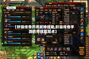 【轩辕传奇药师弑神技能,轩辕传奇手游药师技能加点】