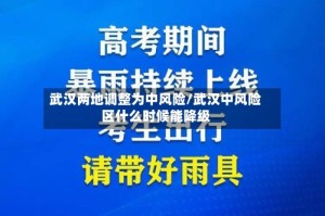 武汉两地调整为中风险/武汉中风险区什么时候能降级
