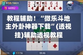 教程辅助！“微乐斗地主外卦神器下载”(透视挂)辅助透视教程