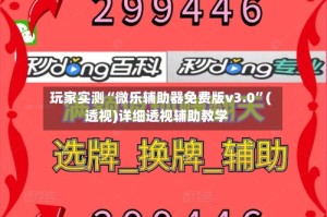 玩家实测“微乐辅助器免费版v3.0”(透视)详细透视辅助教学