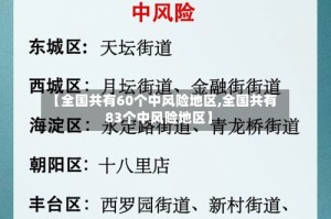 【全国共有60个中风险地区,全国共有83个中风险地区】