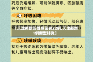 【天津新增阳性感染者22例,天津新增1例新型肺炎】