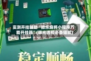 实测开挂辅助“微乐麻将小程序万能开挂器”(曝光透视必备猫腻)