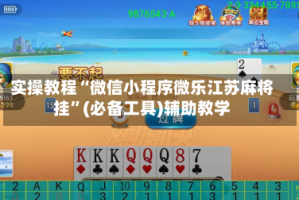 实操教程“微信小程序微乐江苏麻将挂”(必备工具)辅助教学