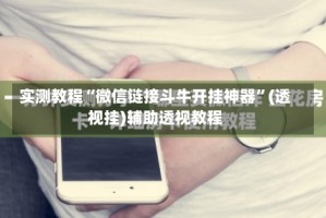 实测教程“微信链接斗牛开挂神器”(透视挂)辅助透视教程