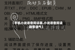 【手机小说语音阅读器,小说语音阅读器带语气】