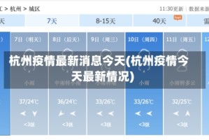 杭州疫情最新消息今天(杭州疫情今天最新情况)
