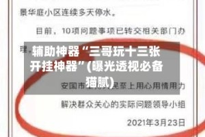 辅助神器“三哥玩十三张开挂神器”(曝光透视必备猫腻)