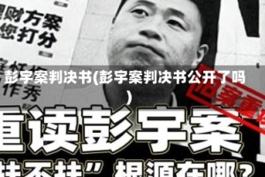 彭宇案判决书(彭宇案判决书公开了吗)