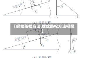 【螺纹防松方法,螺纹防松方法视频】