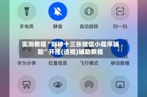 实测教程“财神十三张微信小程序辅助”开挂(透视)辅助教程