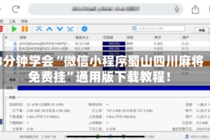 3分钟学会“微信小程序蜀山四川麻将免费挂”通用版下载教程！