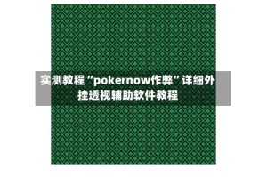 实测教程“pokernow作弊”详细外挂透视辅助软件教程