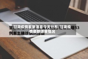 甘肃疫情最新消息今天分布/甘肃疫情最新进展情况