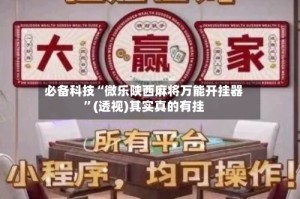 必备科技“微乐陕西麻将万能开挂器”(透视)其实真的有挂