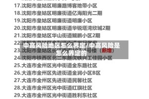 中高风险地区怎么界定/中高风险是怎么界定的