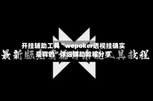 开挂辅助工具“wepoker透视挂确实是真的”详细辅助教程分享