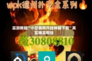 实测教程“小甘麻将开挂神器下载”其实确实有挂