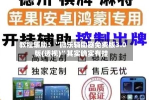 教程辅助！“微乐辅助器免费版3.0版(透视)”其实确实有挂