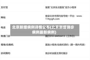 北京新增病例详情公布(北京新增确诊病例最新病例)