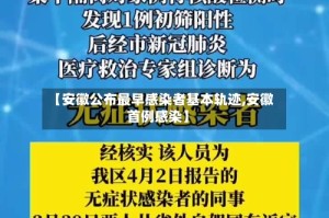 【安徽公布最早感染者基本轨迹,安徽首例感染】