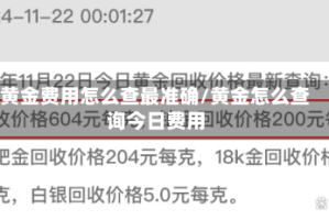 黄金费用怎么查最准确/黄金怎么查询今日费用