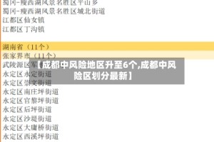 【成都中风险地区升至6个,成都中风险区划分最新】